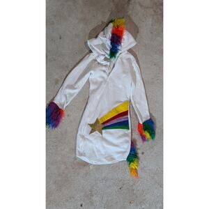 Leg Avenue Fleece Rainbow Unicorn Costume Dress Up Zip Up Hoodie Size Medium